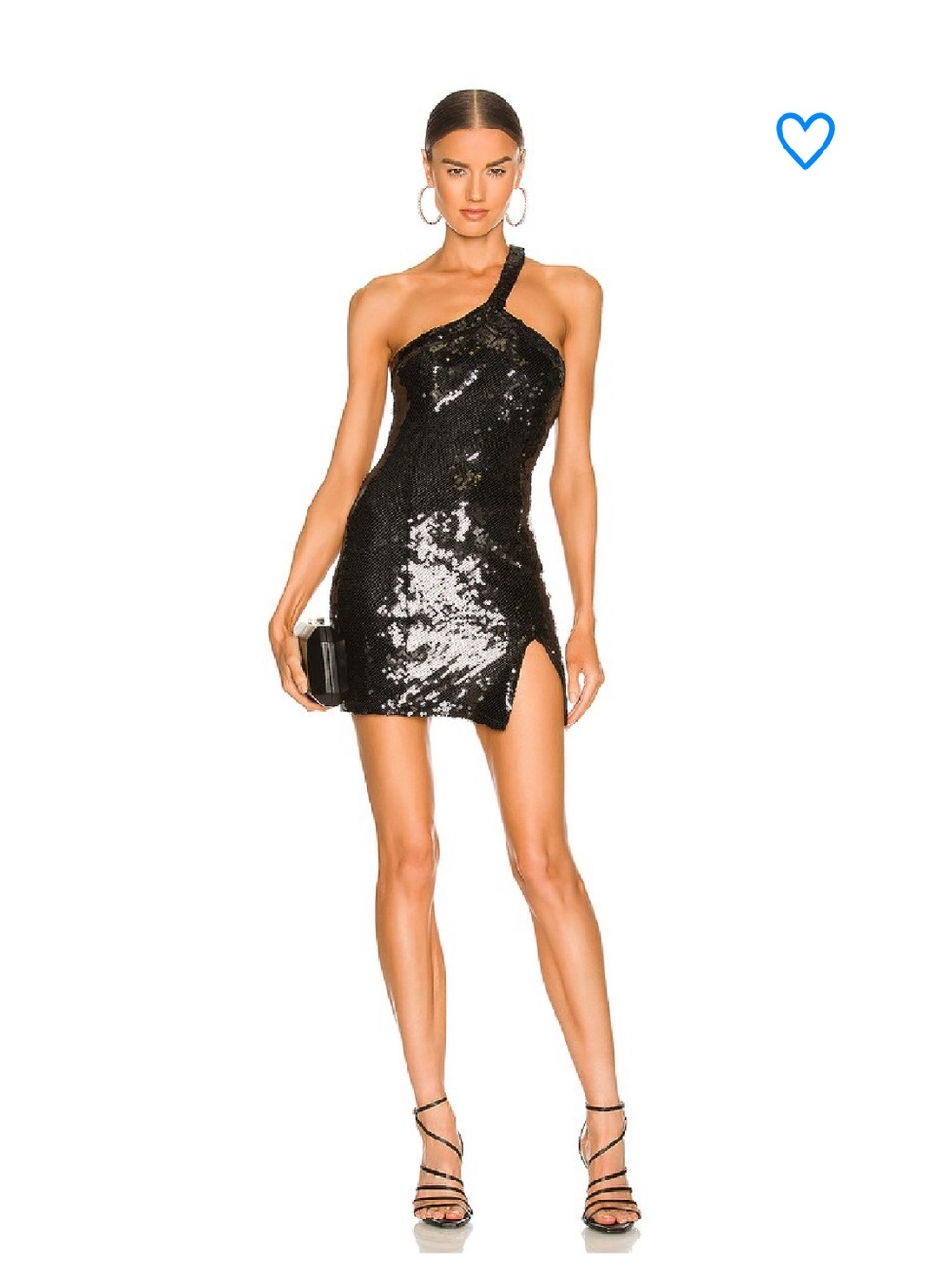 superdown Black Sequin One-Shoulder Mini Dress